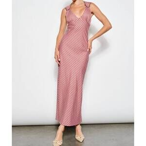 NEW PRETTY GARBAGE eyecatching maxi dress in pink gingham